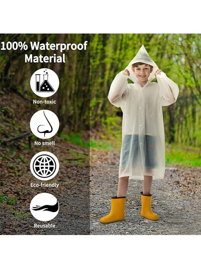 Quantum 2 PCS Raincoats, Waterproof Rain Coats, Reusable Boys Girls Rain Jackets Emergency with Hood for Family Disney Travel Outdoor - Image 5