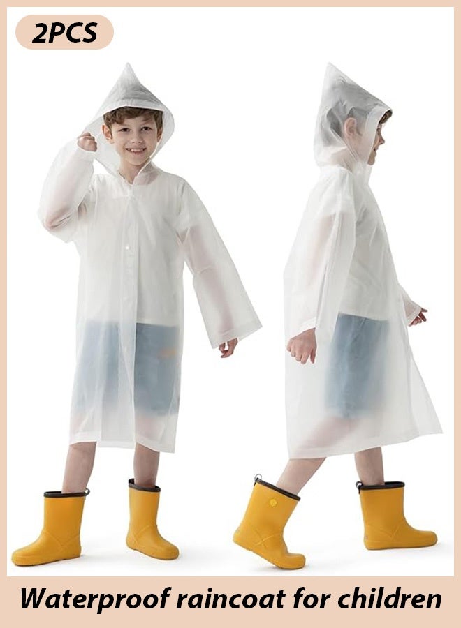 Quantum 2 PCS Raincoats, Waterproof Rain Coats, Reusable Boys Girls Rain Jackets Emergency with Hood for Family Disney Travel Outdoor - Image 1
