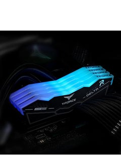 TeamGroup مجموعة ذاكرة عشوائية لسطح المكتب من Teamgroup T-Force delta rgb DDR5 سعة 32 جيجابايت بتردد 6400 ميجاهرتز PC5-51200 CL40 باللون الأسود لـ Z690 FF3D532G6400HC40BDC01  - Image 5
