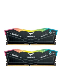 TeamGroup مجموعة ذاكرة عشوائية لسطح المكتب من Teamgroup T-Force delta rgb DDR5 سعة 32 جيجابايت بتردد 6400 ميجاهرتز PC5-51200 CL40 باللون الأسود لـ Z690 FF3D532G6400HC40BDC01  - Image 1