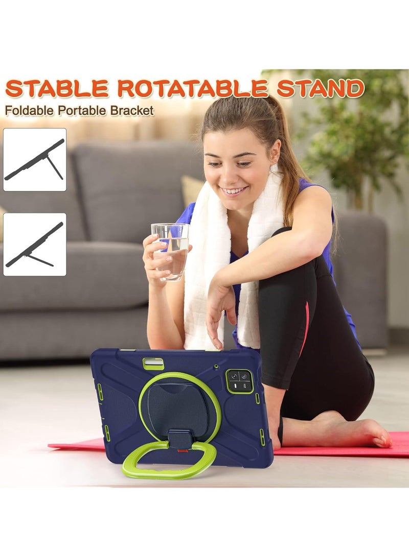 Arabest Case for Xiaomi Pad 6 / Xiaomi Pad 6 Pro 11.0 Inch 2023 Release Tablet, Heavy Duty Full Body Protection Shockproof Silicone Cover with 360 Rotating Grip Stand/Shoulder Strap - NavyBlue+Lime - Image 5