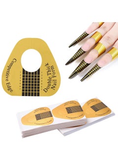 KingMas KINGMAS 100 Pcs Nail Art Form Guide Sticker, Horseshoe-Shaped Nail Stickers Art Acrylic Nail Gel Nail Extention Tips 