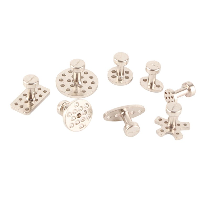 8 Pcs Zinc Alloy Dent Repair Tool Kit with High Strength Pads for Auto Body and Solar Panel - Image 2
