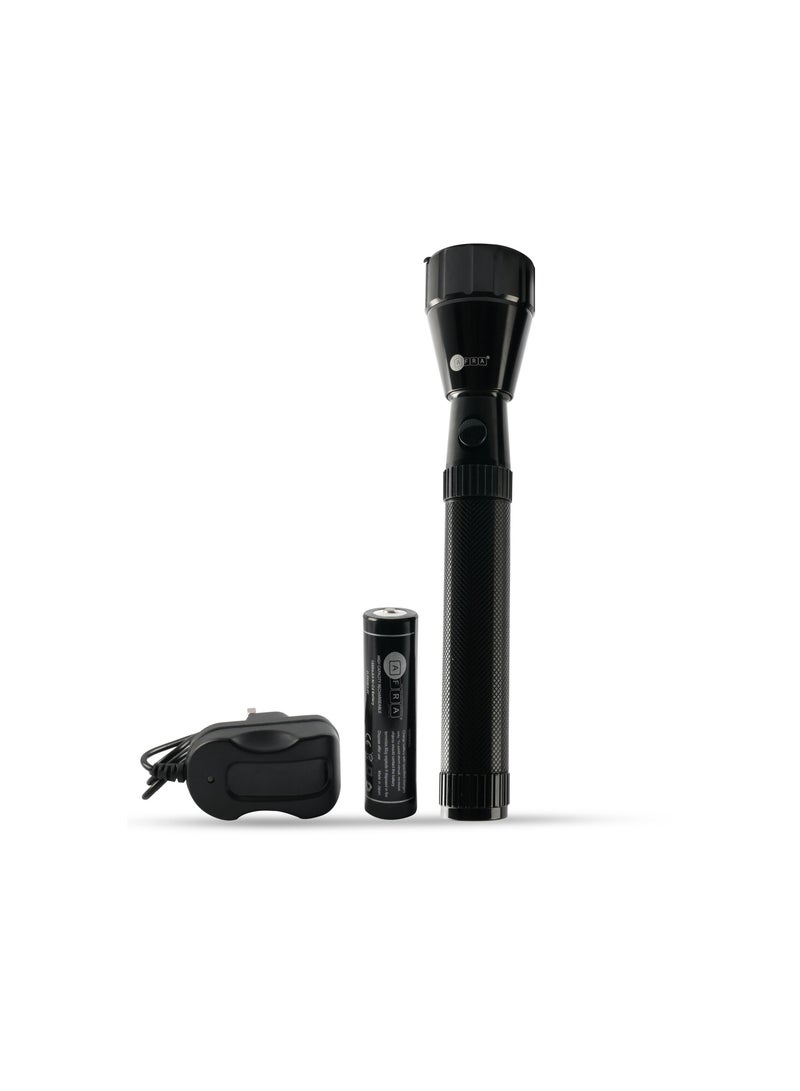 AFRA مصباح يدوي AFRA LED بقوة 5 وات وبطارية قابلة لإعادة الشحن بسعة 1500 مللي أمبير في الساعة ومقاوم للماء والصدمات والتآكل، بتصميم صغير الحجم مع محول تيار متردد - Image 2