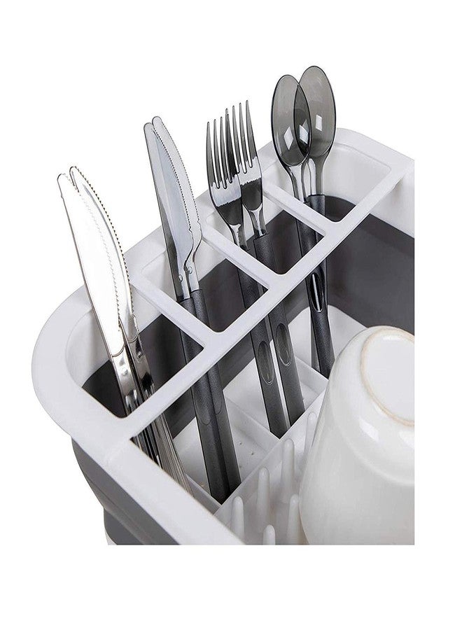 Aagna Collapsible Folding Dish Drying Drainer/Dish Rack with Spoon Storage Holder Utensil Dinnerware Travel Organizer - Heavy Duty Plastic & Silicone (PP + TPE) - Dishwasher Safe for Easy Cleaning - Image 3