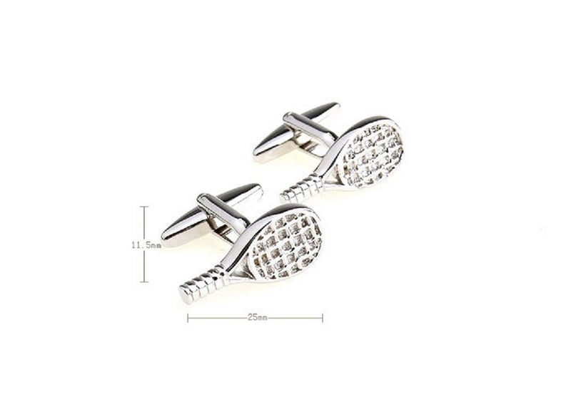 MRCUFF Tennis Racquet Pair Cufflinks in a Presentation Gift Box & Polishing Cloth - Image 2