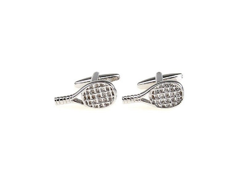 MRCUFF Tennis Racquet Pair Cufflinks in a Presentation Gift Box & Polishing Cloth - Image 3
