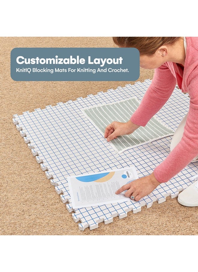 KnitIQ - Blocking Mats for Knitting - KnitIQ Extra Thick Blocking Boards for Crochet Projects with Gridlines - 100 T-Pins and Storage Bag Included for Knitting Supplies - Standard Mat Set - Pack of 9 - Image 1