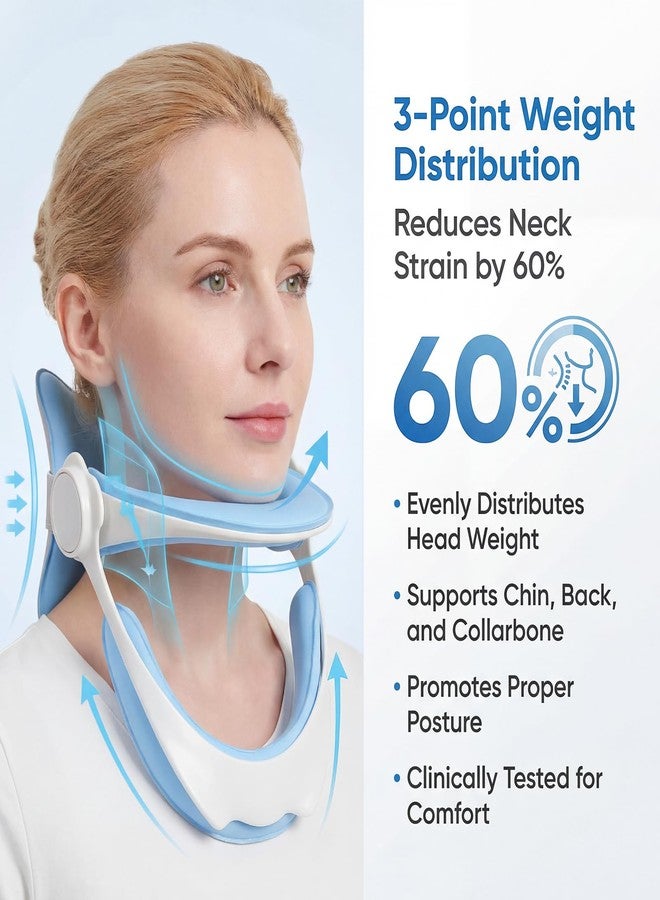 BTKASN Neck Brace for Neck Support - 360° Adjustable Neck Stretcher & Posture Corrector for Tech Neck, Neck Hump Relief, Foldable Cervical Collar for Office, Home and Travel, Fits Neck 12.0"-18.0" - Image 2