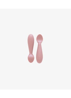 ezpz Pack Of 2 Tiny Baby Spoon 100% Silicone Baby Spoons For Baby Led Weaning + Purees 4 Months+ Blush  - Image 1