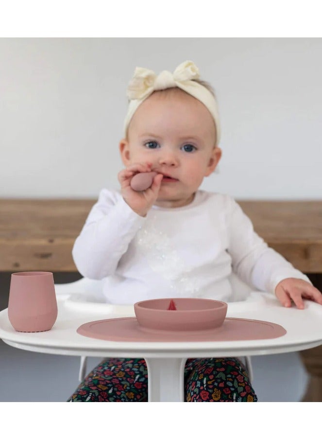 ازبيز مجموعة مكونة من 2 ملعقة أطفال صغيرة 100% سيليكون ملاعق أطفال لفطام الطفل + هريس 4 أشهر + أحمر خدود - Image 4