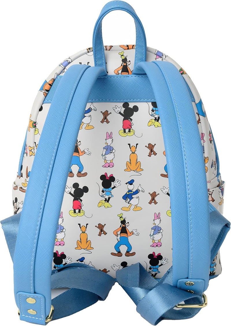 Loungefly حقيبة ظهر صغيرة للنساء من لاونج فلاي ديزني ميكي وميني ماوس باللون الأزرق - Image 2