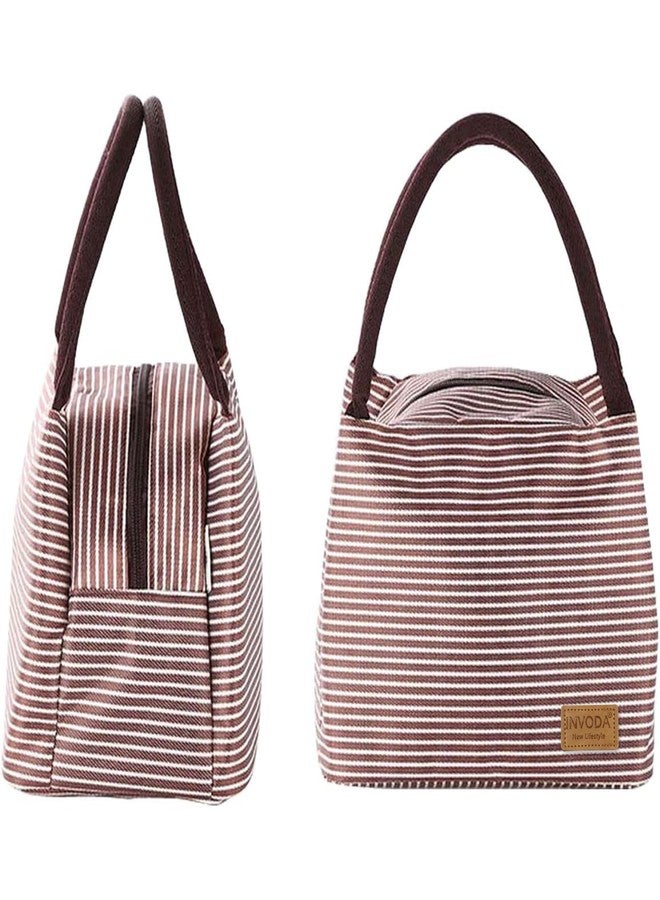 INVODA Lunch Bag 4PCS Cooler Foldable Lunch Tote Bag, Reusable Lunch Holder Insulated Container Picnic Bag for Men Women - Image 2