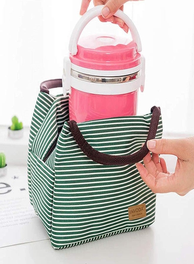 INVODA Lunch Bag 4PCS Cooler Foldable Lunch Tote Bag, Reusable Lunch Holder Insulated Container Picnic Bag for Men Women - Image 4