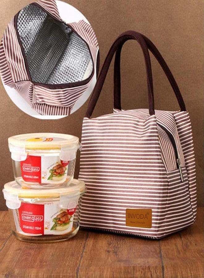 INVODA Lunch Bag 4PCS Cooler Foldable Lunch Tote Bag, Reusable Lunch Holder Insulated Container Picnic Bag for Men Women - Image 5