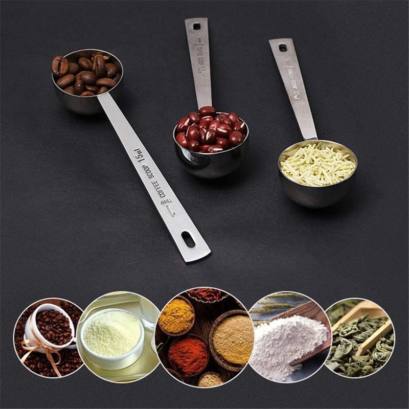Jasni Stainless Steel 1 Tablespoon Measuring Coffee Scoop Spoon, Set of 3 - Image 5