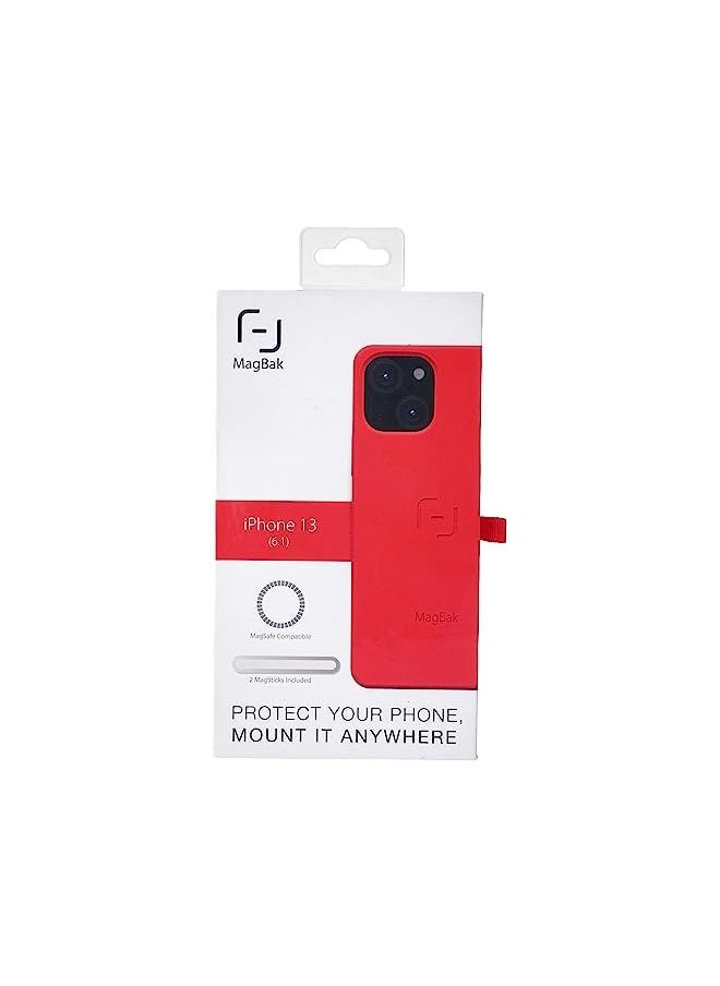 MagBak - Case For Iphone 13 With 2 Magsticks 6.1 Inch Size Red - Image 1