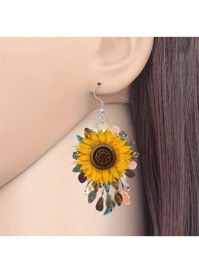 Geustos - Sunflower Acrylic Earrings, New Literature And Elegant Multifunctional Earrings - Image 1