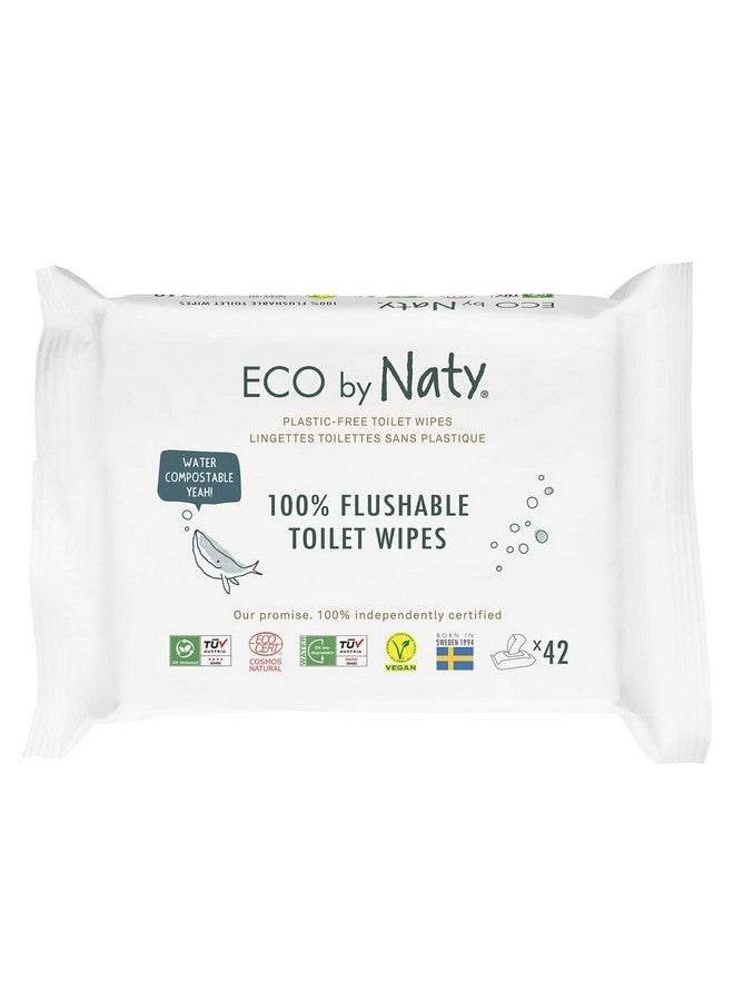 ECO by Naty Flushable Baby Wipes Compostable And Plantbased Wipes Chemicalfree And Hypoallergenic Baby Wipes Safe For Baby Sensitive Skin 42 Wipes Per Pack (12 Pk) - Image 2
