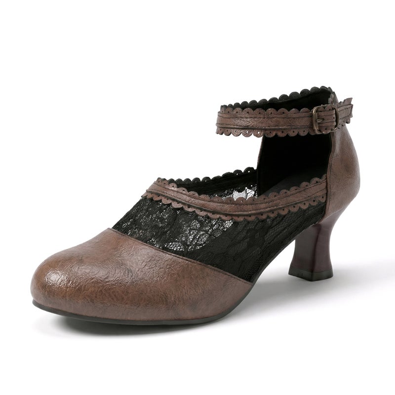 Independent Brand Model 2026 Lace Patchwork High-Heeled Shoes With Single Strap, Sizes 32-50 - Image 1
