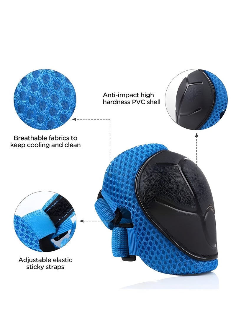 GROIC - Kids Protective Gear Adjustable Protective Helmet,Kids Helmet Knee Elbow Pads Wrist Guard Sport Protective Gear Adjustable Scooter Skateboard Roller Bike Skate Cycling Safety Set - Image 1
