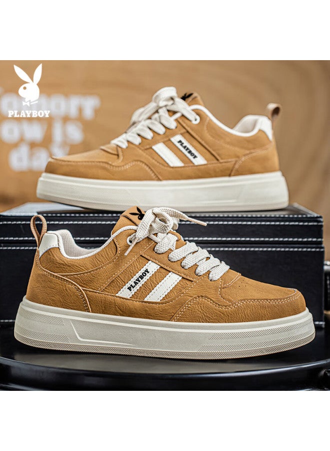 Playboy Men's Shoes  Autumn Winter Casual Thick-soled Sports Sneakers In Barley Color Size 44 - Image 3