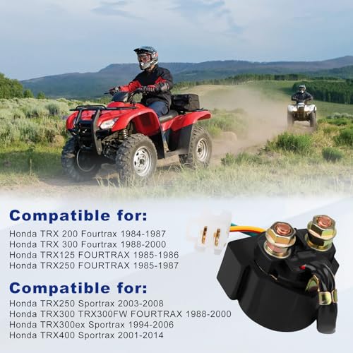 Yerbay Starter Solenoid Relay for Honda TRX300 Fourtrax 300 1988 1989 1990-2000 TRX200 Fourtrax 200 1984 TRX250 FOURTRAX 250 1985-1987 TRX250 Sportrax 2003-2008 TRX400 Sportrax 2001-2014 TRX125 FOURTRAX - Image 5