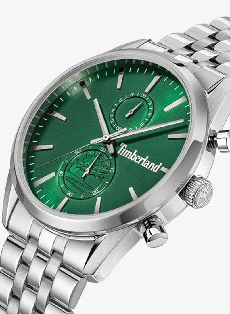 تمبرلاند Sheepscot Green Dial Stainless Steel Bracelet Analog Watch for Men, 43mm