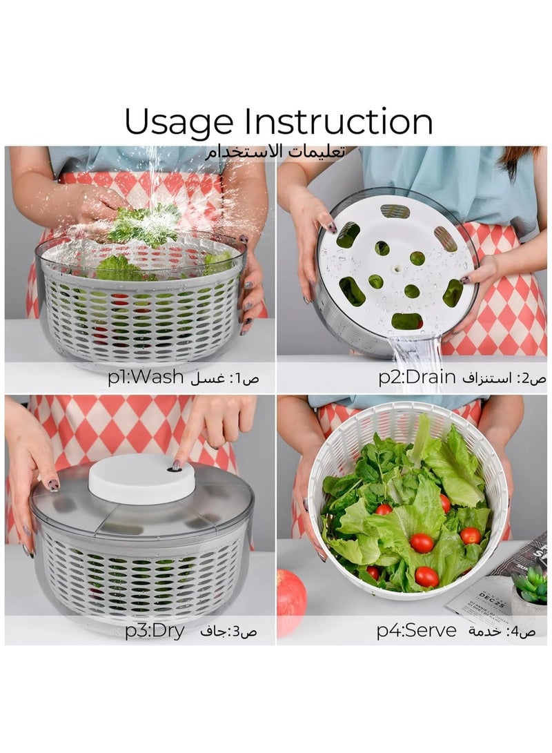 XICEN Electric Salad Spinner, 6L Salad Spinners, Kitchen Vegetable and Salad Dryer forIt for Quickly dring vegetables and fruits and storing fruits and vegetables (Electric) - Image 3