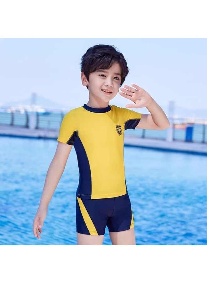 Generic Children's Swimwear Split Big Kids Boys Teenagers Swimwear Summer Hot Swimwear Swimsuit Suit-Color:Yellow Flag [special Offer]-Size:2xl (recommended Height 120-130cm) - Image 1