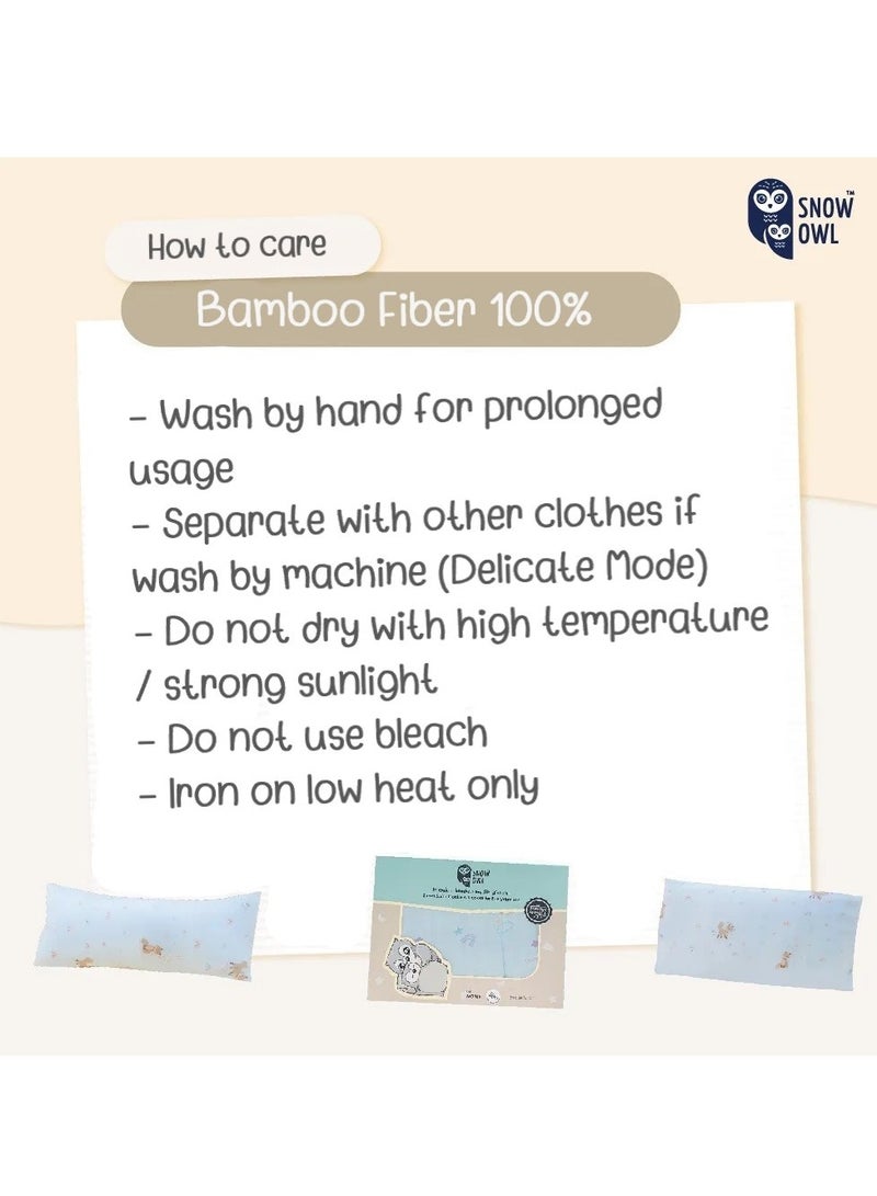 Snow Owl Bamboo Baby Pillow - The Dragon Blue - Image 3