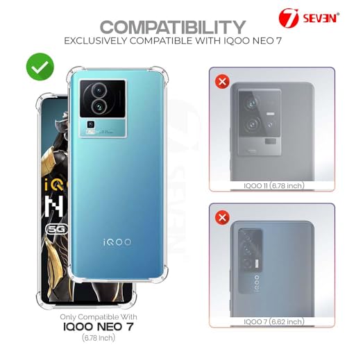 7-Seven 7SEVEN® Back Cover for IQOO Neo 7 5G Transparent Mobile Back Case Shock Proof Design Camera Edges Protection Crystal Clear Phone Case Silicon Soft TPU and Flexible Bumper Phone Cover - Image 2
