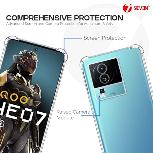 7-Seven 7SEVEN® Back Cover for IQOO Neo 7 5G Transparent Mobile Back Case Shock Proof Design Camera Edges Protection Crystal Clear Phone Case Silicon Soft TPU and Flexible Bumper Phone Cover - Image 3
