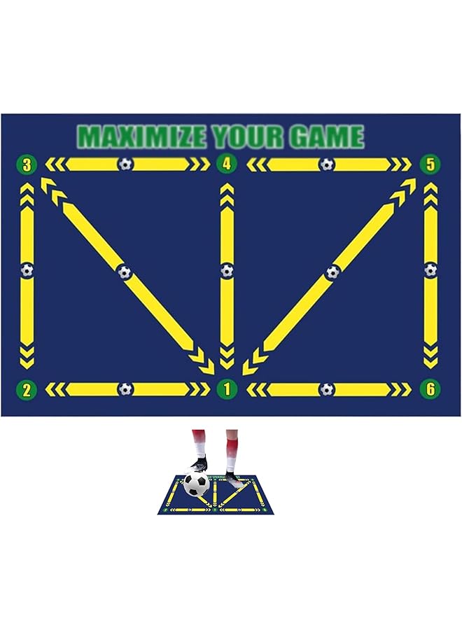 S-TOP Training Mat, 60x90cm Silent Practice Mat with Anti-Slip Base, Essential Football Training Equipment for Youth Players, for Dribbling Exercises and Goalkeeper Drills at Home or Field - Image 1