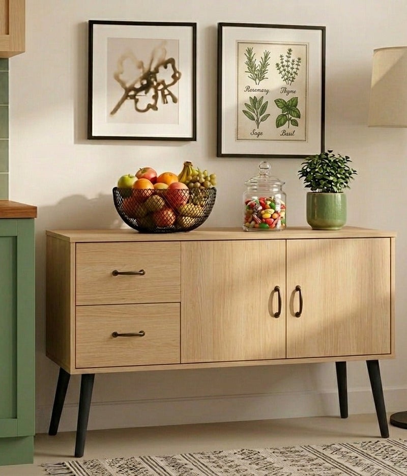 AGD Coffee Buffet Cabinet with 2 Drawers and 2 Doors, Large Storage Space, for Kitchen, Living Room, Office, Size 120*40*76.5cm - Image 4