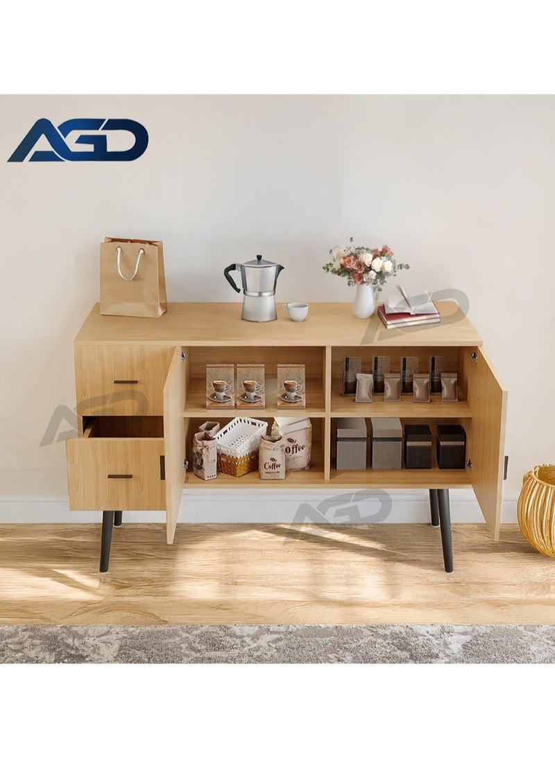 AGD Coffee Buffet Cabinet with 2 Drawers and 2 Doors, Large Storage Space, for Kitchen, Living Room, Office, Size 120*40*76.5cm - Image 2