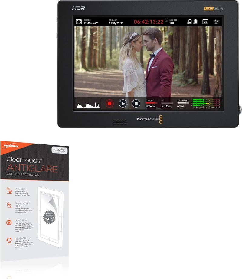 BoxWave Screen Protector Compatible with Blackmagic Video Assist 12G HDR (7 in) - ClearTouch Anti-Glare (2-Pack), Anti-Fingerprint Matte Film Skin - Image 1