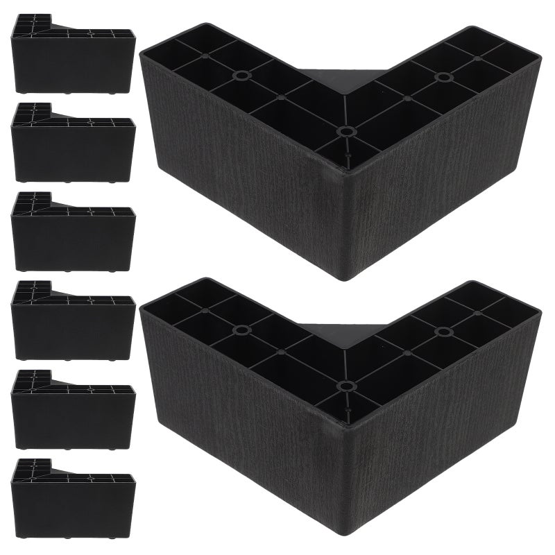 8pcs Heavy Duty Furniture Risers: L-shape Couch Legs Replacement for Sofa Bed Cabinet - Elevate Furniture Height by 3 Inches - for Dorms Offices and Homes - Image 5