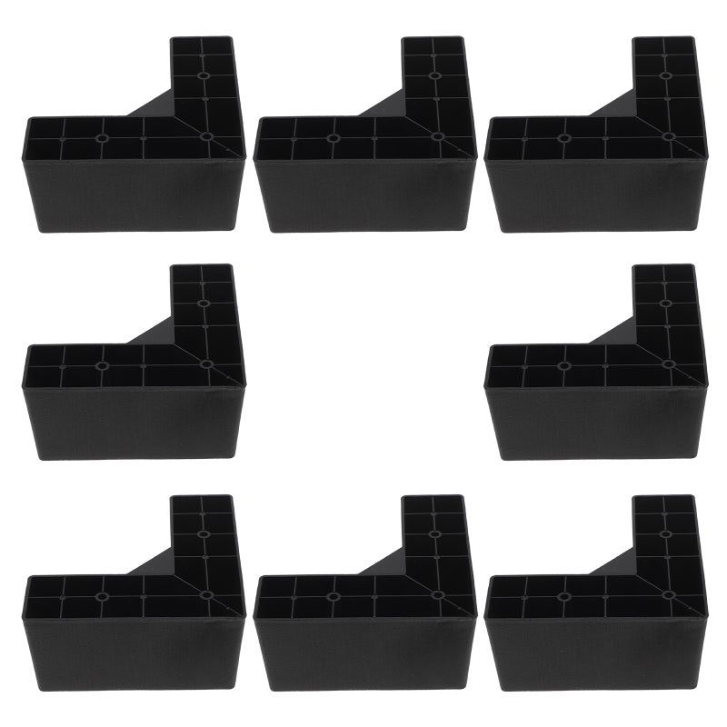 8pcs Heavy Duty Furniture Risers: L-shape Couch Legs Replacement for Sofa Bed Cabinet - Elevate Furniture Height by 3 Inches - for Dorms Offices and Homes - Image 3