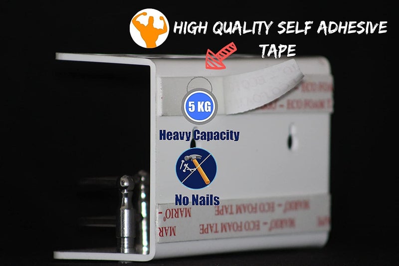 Bonsenkitchen Easy Stick On Self Adhesive Wall Mount Acrylic Toothbrush Holder/Stand/Tumbler/Toothpaste Holder/Stand/Tumbler for (White Small AC) - Image 5