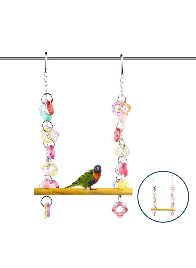 فركولور لعبة أرجوحة ببغاء FRCOLOR، ألعاب ماكاو، ألعاب ببغاء، ألعاب طيور معلقة، حامل ببغاء، لعبة أرجوحة للطيور الأليفة، ألعاب مضغ، حامل أرجوحة للطيور الأليفة، قفص طيور خشبي - Image 4