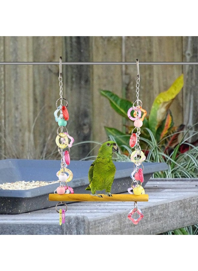 فركولور لعبة أرجوحة ببغاء FRCOLOR، ألعاب ماكاو، ألعاب ببغاء، ألعاب طيور معلقة، حامل ببغاء، لعبة أرجوحة للطيور الأليفة، ألعاب مضغ، حامل أرجوحة للطيور الأليفة، قفص طيور خشبي - Image 2