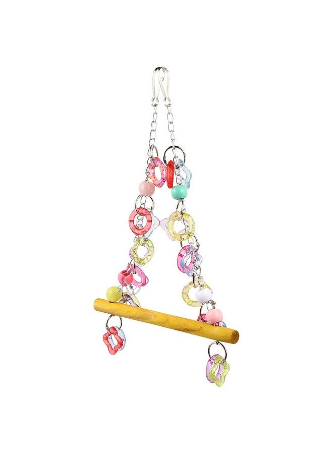 فركولور لعبة أرجوحة ببغاء FRCOLOR، ألعاب ماكاو، ألعاب ببغاء، ألعاب طيور معلقة، حامل ببغاء، لعبة أرجوحة للطيور الأليفة، ألعاب مضغ، حامل أرجوحة للطيور الأليفة، قفص طيور خشبي - Image 5