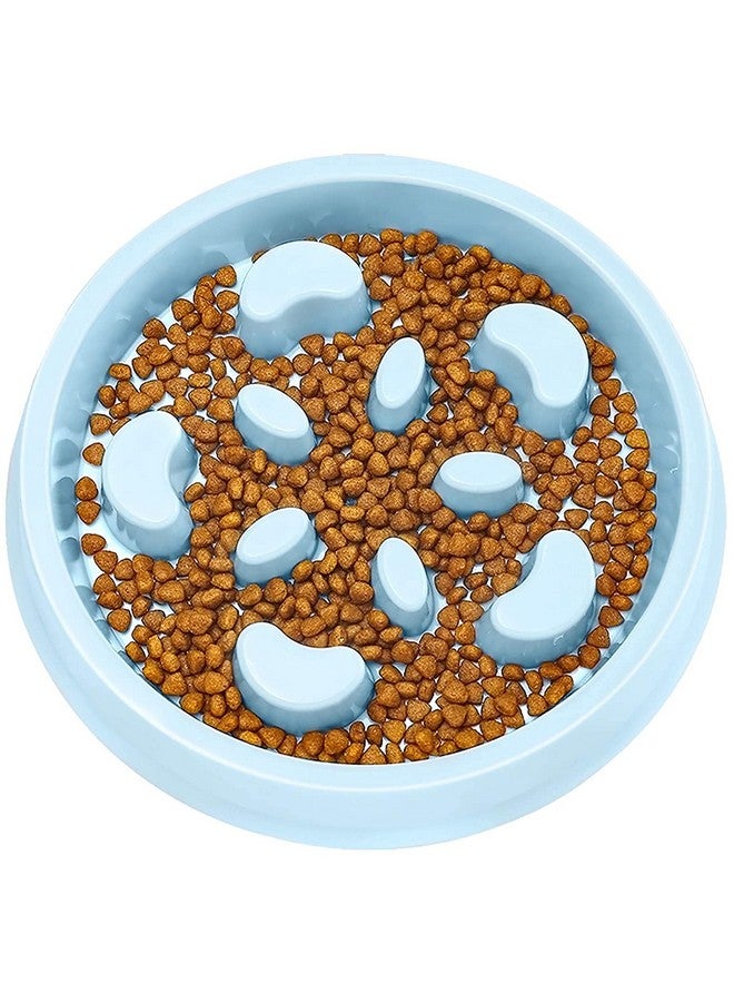 Slow Feeder Dog Bowl Fun Feeder No Chocking Slow Feeder Bloat Stop Dog Cat Food Water Bowl With Funny Pattern, Blue - Image 1