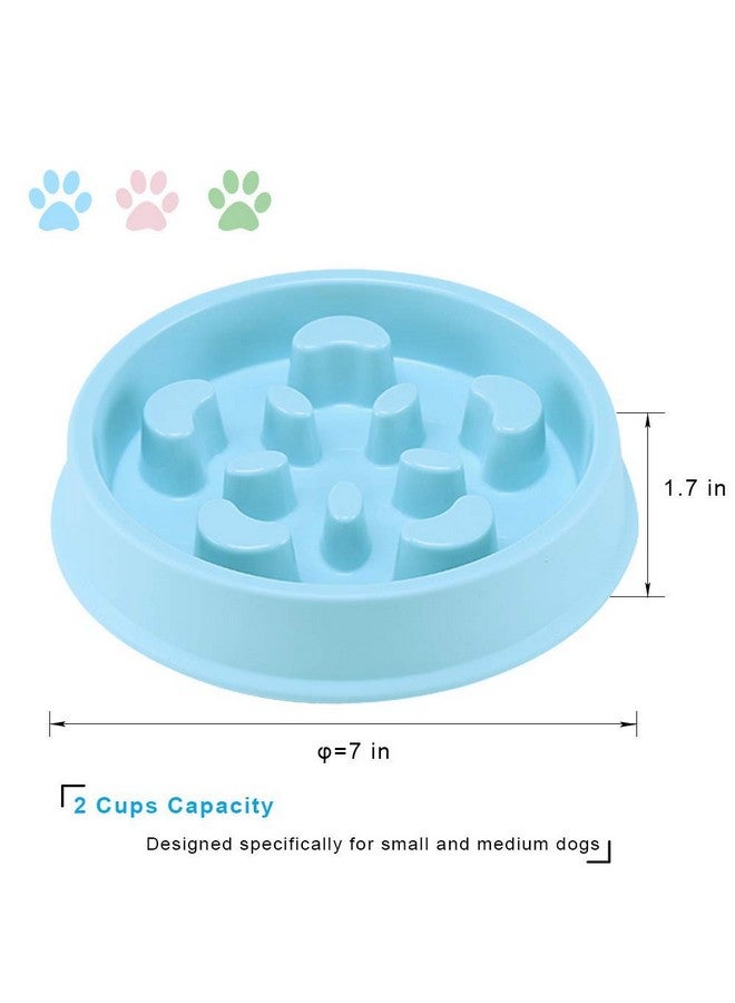 Slow Feeder Dog Bowl Fun Feeder No Chocking Slow Feeder Bloat Stop Dog Cat Food Water Bowl With Funny Pattern, Blue - Image 2