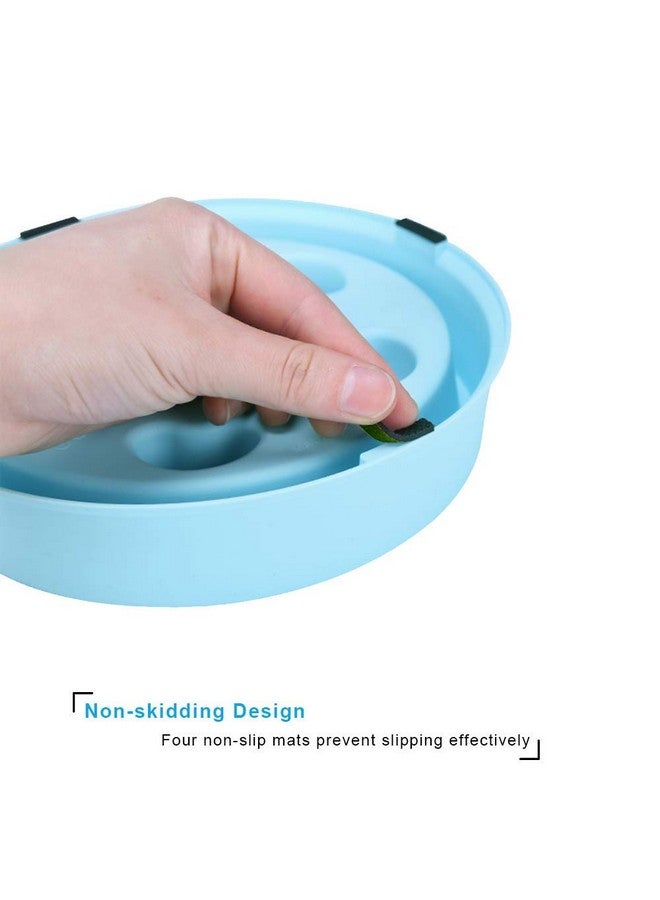 Slow Feeder Dog Bowl Fun Feeder No Chocking Slow Feeder Bloat Stop Dog Cat Food Water Bowl With Funny Pattern, Blue - Image 4
