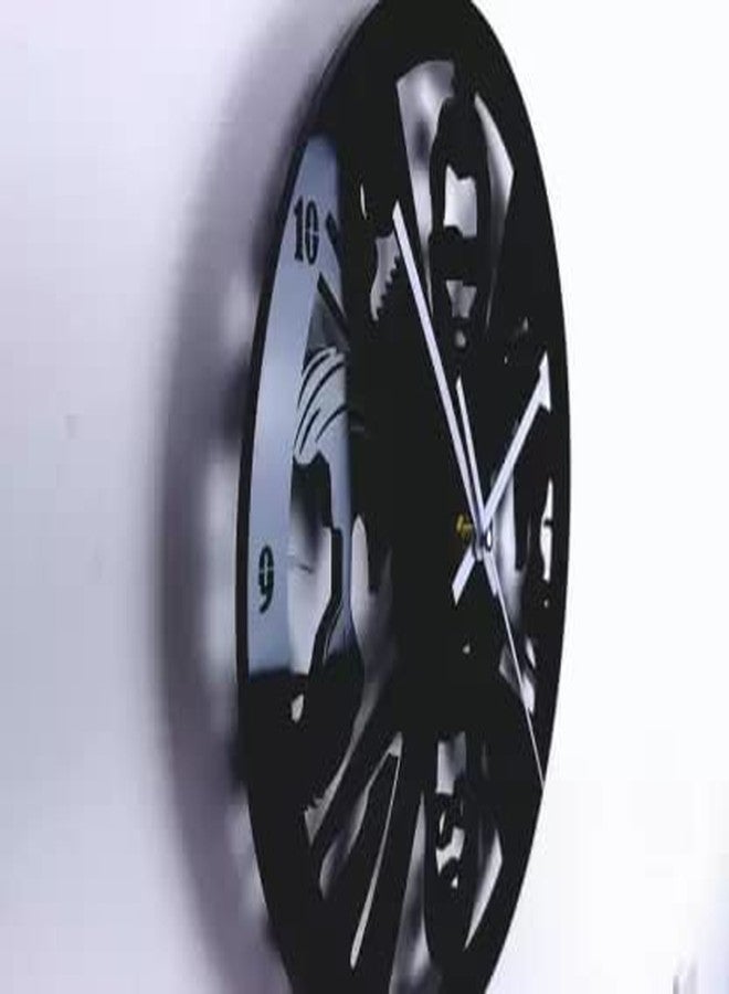 NABSTER Barbershop Wall Clock Wood Decor Hair Salon Art Hanging Hairdresser Gifts Hair dresserparlour Presents Sign Anniversary Birthday Barber Shop Wall Clock - 12 Inch / 30 cm - Image 2