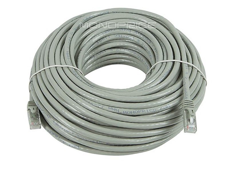 Monoprice Cat6 100ft Gray Patch Cable UTP 24AWG 550MHz Pure Bare Copper Snagless RJ45 Flexboot Series Ethernet Cable- Pack of 1 - Image 4