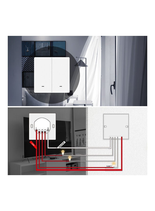 NIBEMINENT Wi-Fi Voice Control Smart Wall Switch White - Image 5