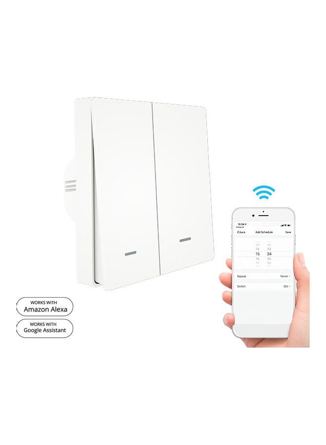 NIBEMINENT Wi-Fi Voice Control Smart Wall Switch White - Image 1